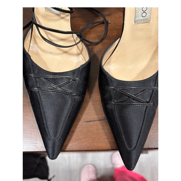 Jimmy Choo satin wrap up pointed toe pumps - Picture 2 of 5